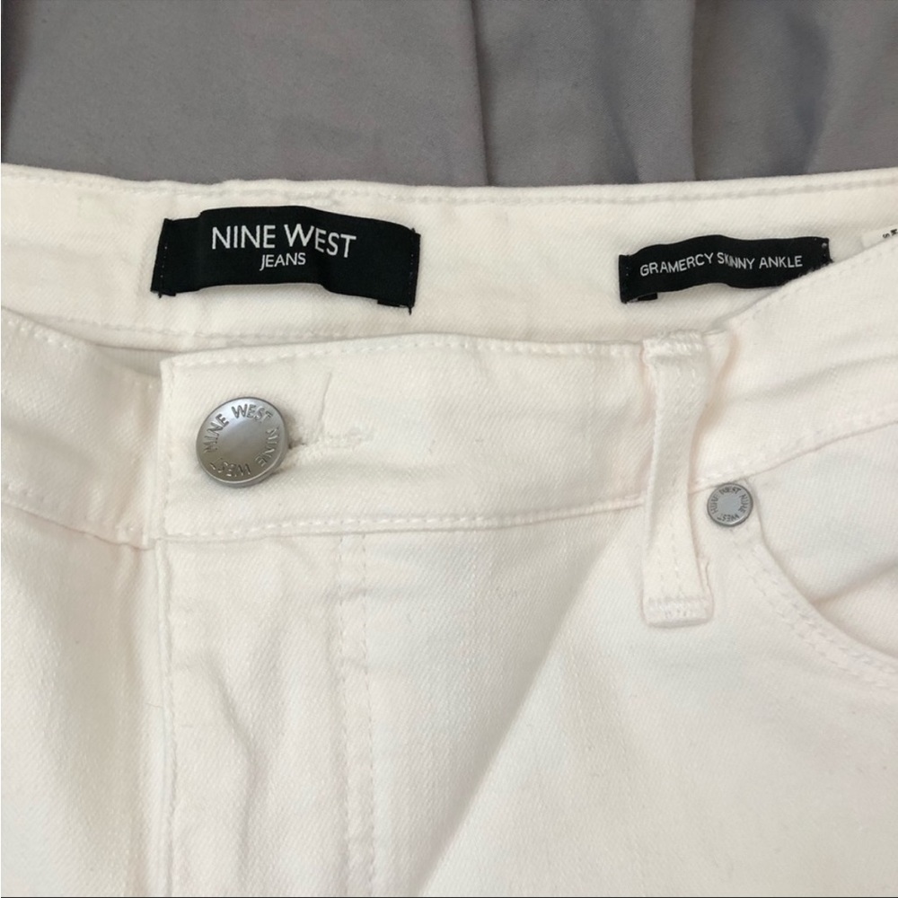 Nine West Gramercy Skinny Ankle Jeans 16 White - Picture 3 of 6